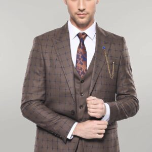 Brown Checked Suit - Wessi