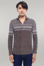 Brown Diamond Patterned Shirt
