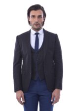 Brown Plaid Men's Winter 3 Piece Suit