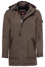 Brown Pocket Hooded Men's Coat