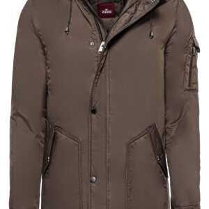 Brown Pocket Hooded Men's Coat - Wessi
