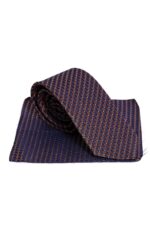 Brown Square Patterned Men Navy Blue Tie – Wessi