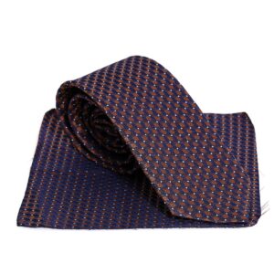 Brown Square Patterned Men Navy Blue Tie – Wessi