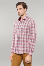 Burgundy-Casual-Plaid-Shirt-Wessi-1