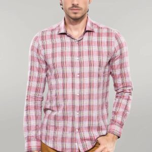 Burgundy Casual Plaid Shirt | Wessi