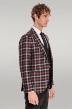 Burgundy-Checked-Blazer-Slim-Fit-Black-Men-Suit-Wessi-4