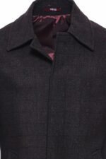 Burgundy-Checked-Hidden-Button-Peak-Lapel-Coat-Wessi-1