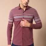 Burgundy Diamond Patterned Shirt - Wessi