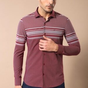 Burgundy Diamond Patterned Shirt - Wessi
