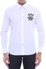 Burgundy-Embroidery-Pattern-Long-Sleeves-White-Men-Shirt-1