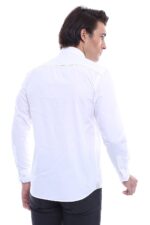 Burgundy-Embroidery-Pattern-Long-Sleeves-White-Men-Shirt-2