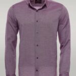 Burgundy Patterned Long Sleeve Shirt - Wessi