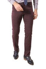 Burgundy Patterned Pants