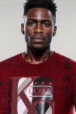 Burgundy Patterned Slim Fit Men Sweatshirt