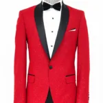 Burgundy Shawl Lapel Tuxedo Jacket - Wessi