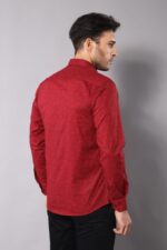 Burgundy-Slimfit-Shirt-with-Self-Flower-Pattern-Wessi-2