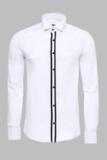 Button Detailed White Formal Shirt