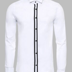 Button Detailed White Formal Shirt - Wessi