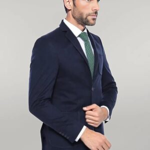 Cachet Plaid Patterned Navy Blue Blazer - Wessi