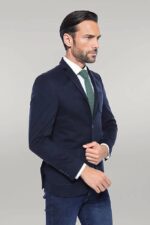 Cachet-Plaid-Patterned-Navy-Blue-Blazer-Wessi-4