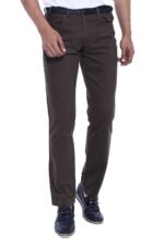 Canvas Pockets Cotton Dark Brown Men Pants