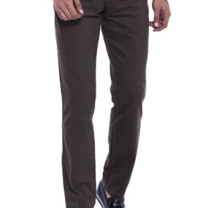 Canvas Pockets Cotton Dark Brown Men Pants - Wessi