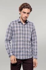Casual Blue Plaid Shirt