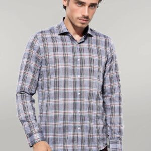 Casual Blue Plaid Shirt - Wessi