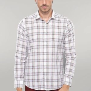 Casual White Plaid Shirt | Wessi