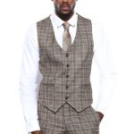 Checked Beige Vest | Wessi