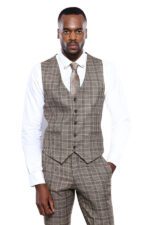 Checked Beige Vest