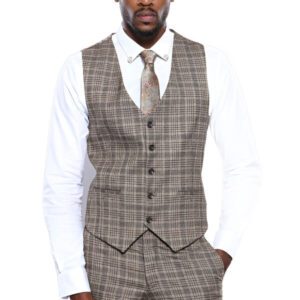 Checked Beige Vest | Wessi