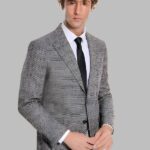 Checked Black Men Blazer - Wessi