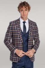 Checked-Blazer-Slim-Fit-Navy-Blue-Men-Suit-Wessi-1