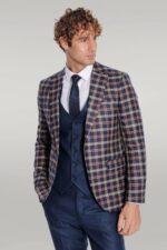 Checked-Blazer-Slim-Fit-Navy-Blue-Men-Suit-Wessi-3