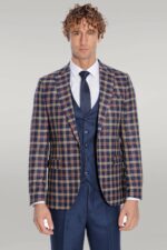 Checked-Blazer-Slim-Fit-Navy-Blue-Men-Suit-Wessi-4