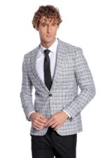 Checked Brown Men Blazer