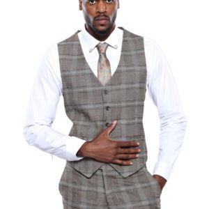 Checked Brown Vest | Wessi