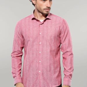 Checked Light Burgundy Men's Shirt | Wessi