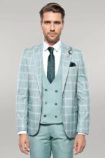 Checked-Light-Green-Vested-Suit-Wessi-4