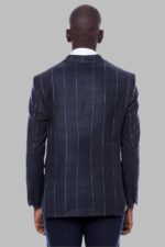 Checked-Navy-Blue-Slim-Fit-Blazer-Wessi-3