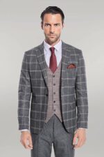 Checked-Patterned-Beige-Vested-Slim-Fit-Grey-Men-Suit-Wessi-5