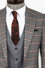 Checked-Patterned-Grey-Slim-Fit-Suit-Wessi-1