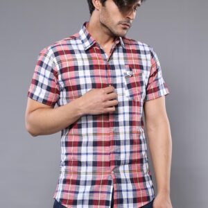 Checked Patterned Short Sleeve Men Shirt - Wessi