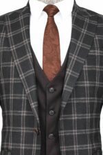 Checked-Patterned-Slim-Fit-Black-Men-Suit-Wessi-4