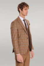 Checked-Patterned-Slim-Fit-Brown-Men-Suit-Wessi-2