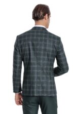 Checked-Patterned-Slim-Fit-Green-Men-Suit-Wessi-3