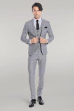 Checked-Patterned-Slim-Fit-Grey-Men-Suit-Wessi-1