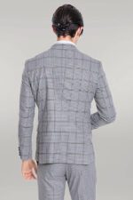 Checked-Patterned-Slim-Fit-Grey-Men-Suit-Wessi-4
