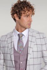 Checked-Patterned-Vested-Light-Grey-Men-Suit-Wessi-2
